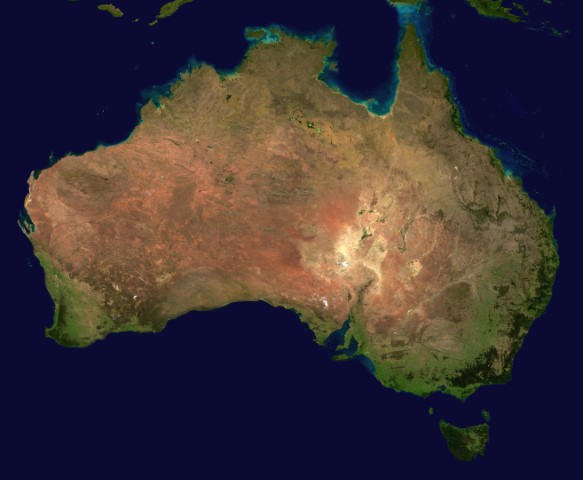 Australia from a satellite