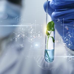 Hand holding test tube