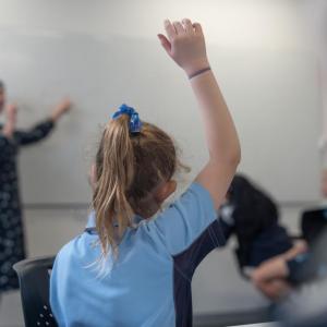 Student with raised hand
