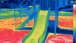 Thermal image of playground