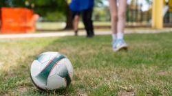 Soccer ball and player