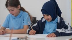 Students working