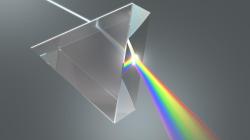 A prism reflecting light